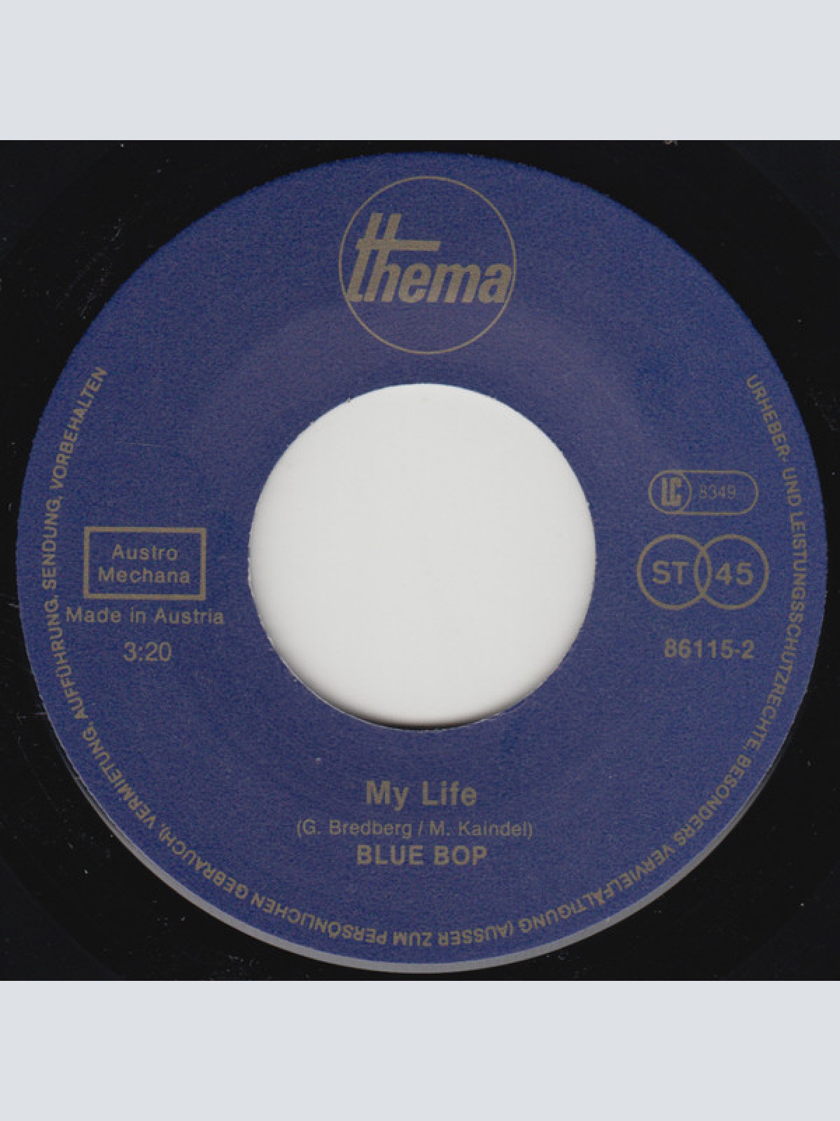 Vinyl / Blue Bop (2) - My Life / You And Me