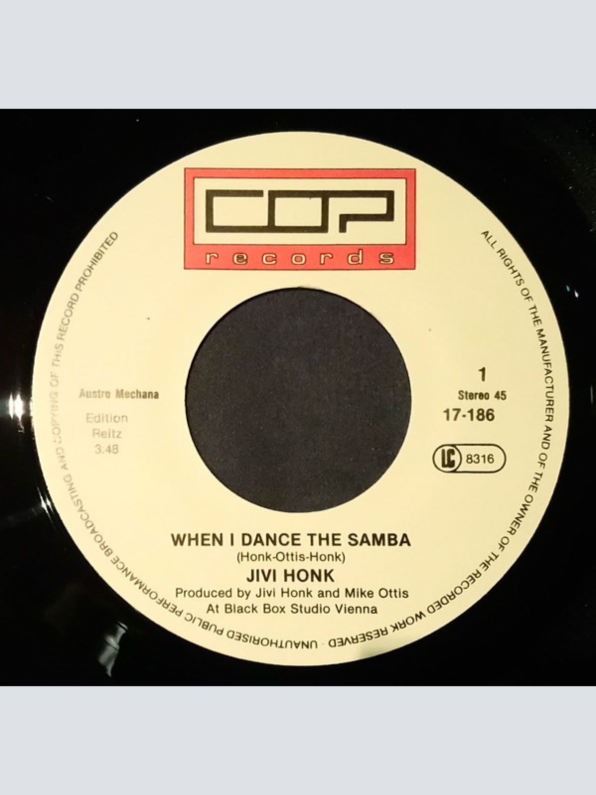 Vinyl / Jivi Honk - When I Dance The Samba