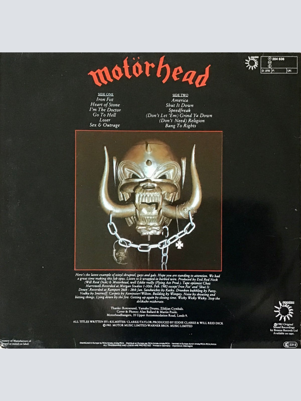 Vinyl / Motörhead - Iron Fist