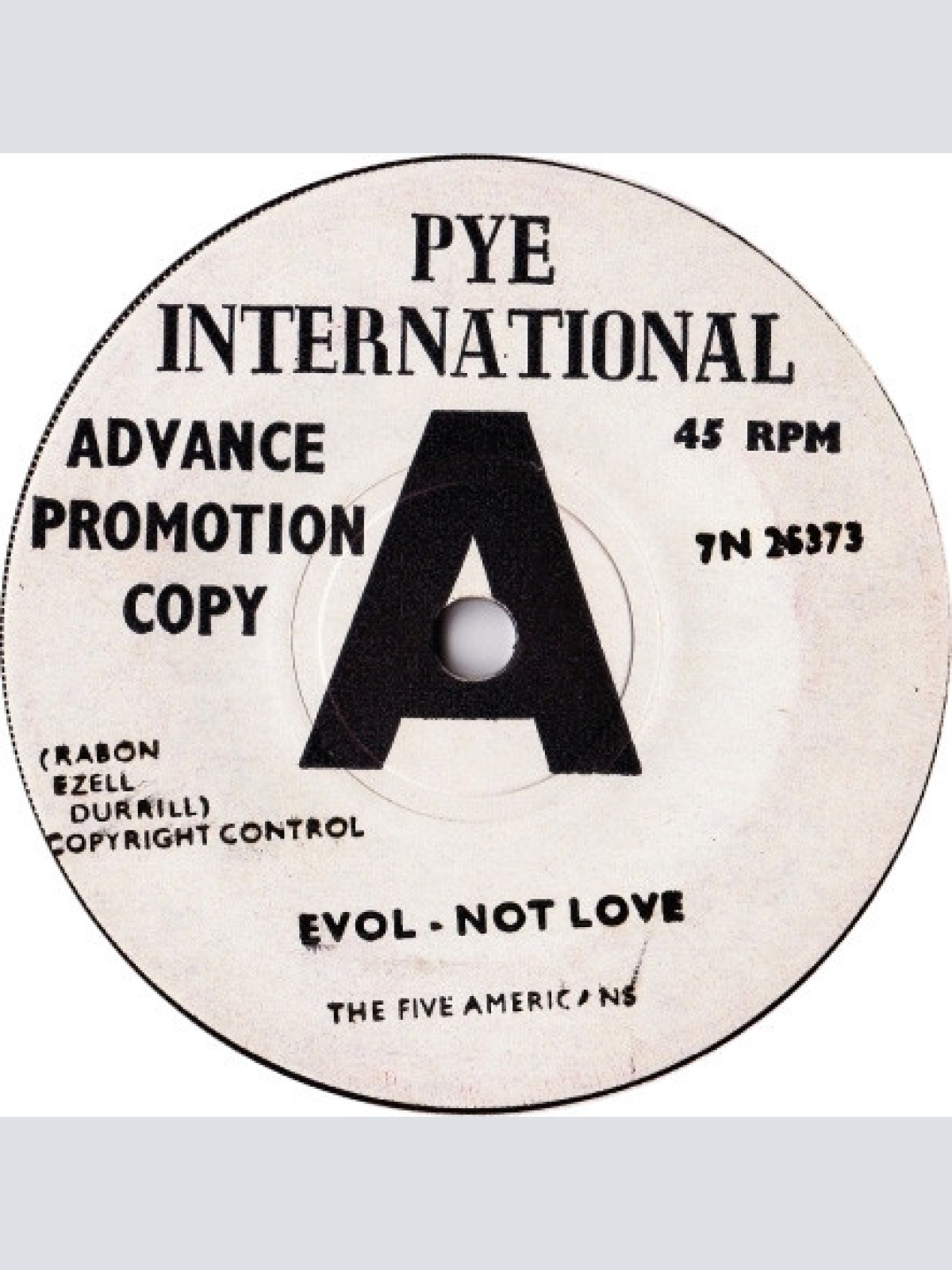 Vinyl / The Five Americans - Evol - Not Love