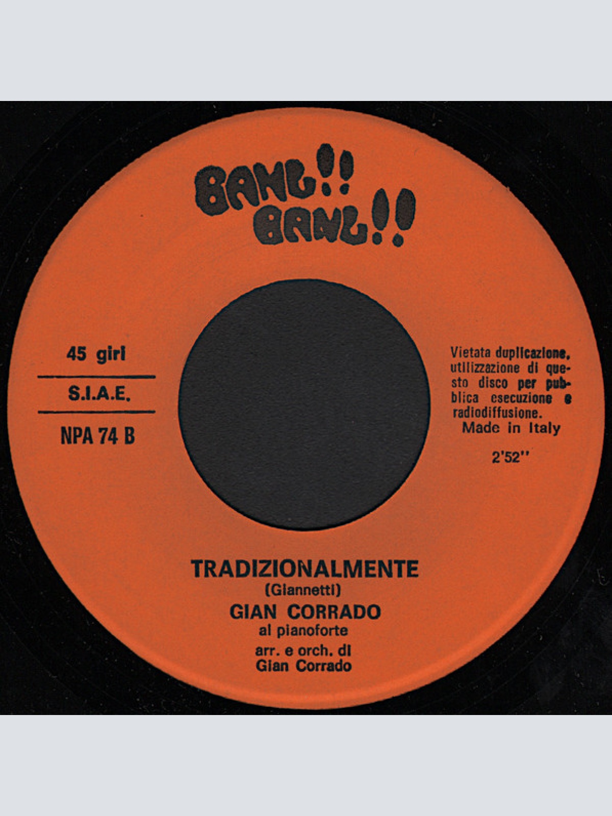 Vinyl / Gian Corrado* - Summer Concert / Tradizionalmente