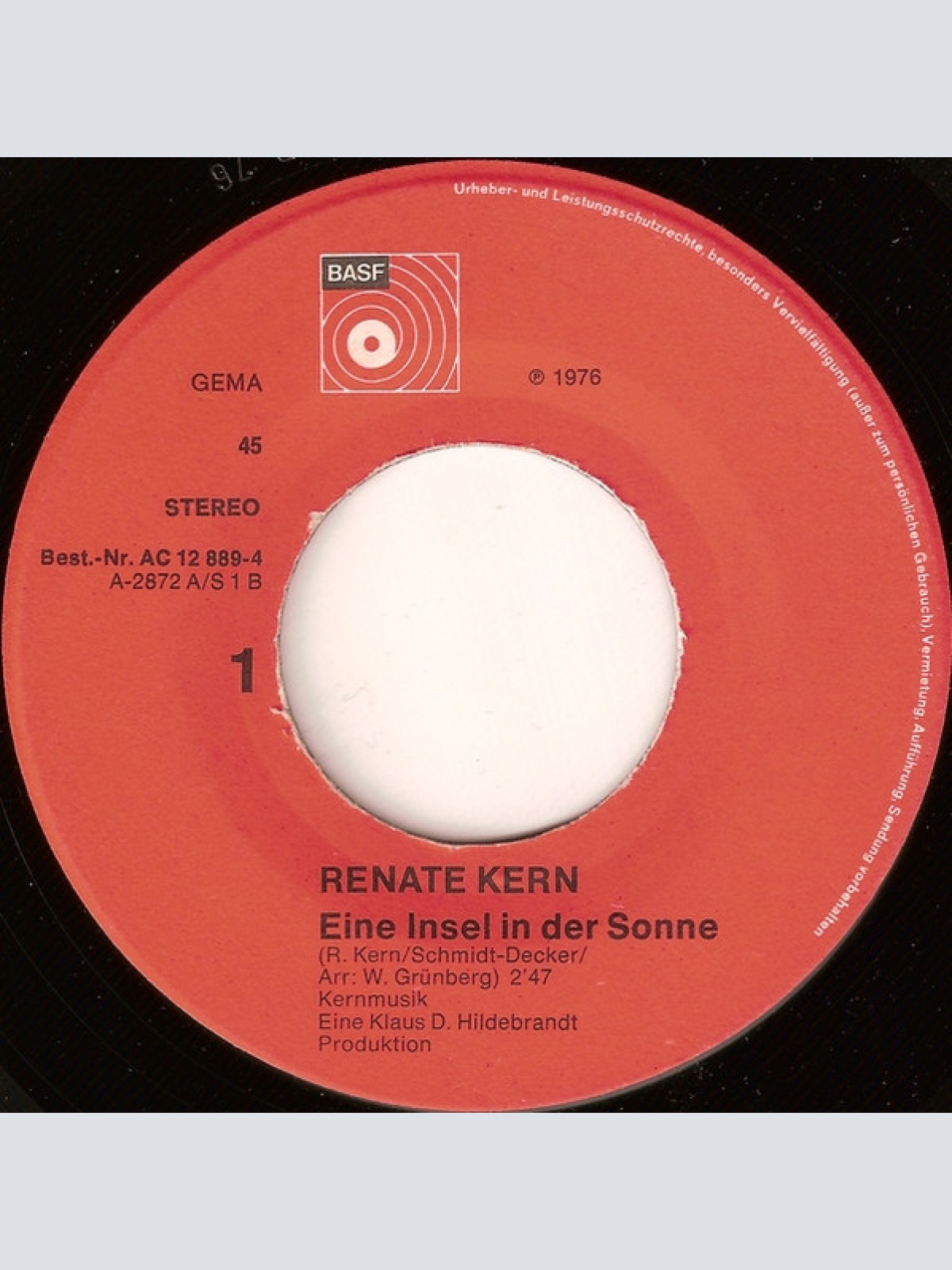 Vinyl / Renate Kern - Eine Insel In Der Sonne