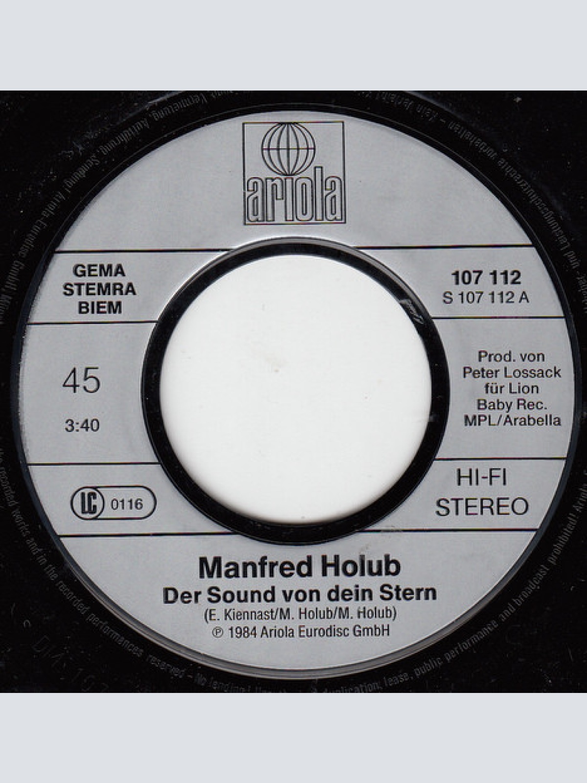 Vinyl / Manfred Holub - ... Der Sound Von Dein Stern