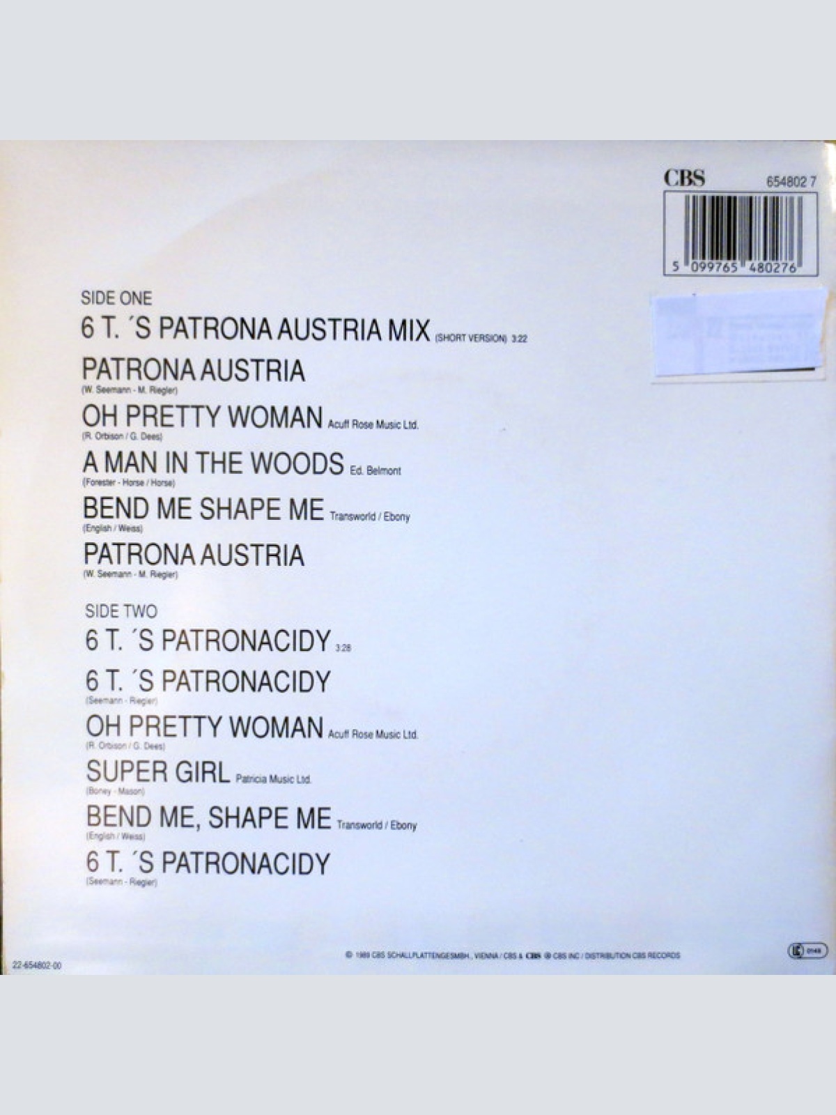 Vinyl / M. Edley & The 6 T.'s - Patrona Austria Mix