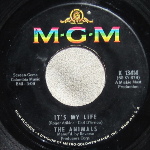 Vinyl / The Animals - It's My Life / I'm Going To Change The World