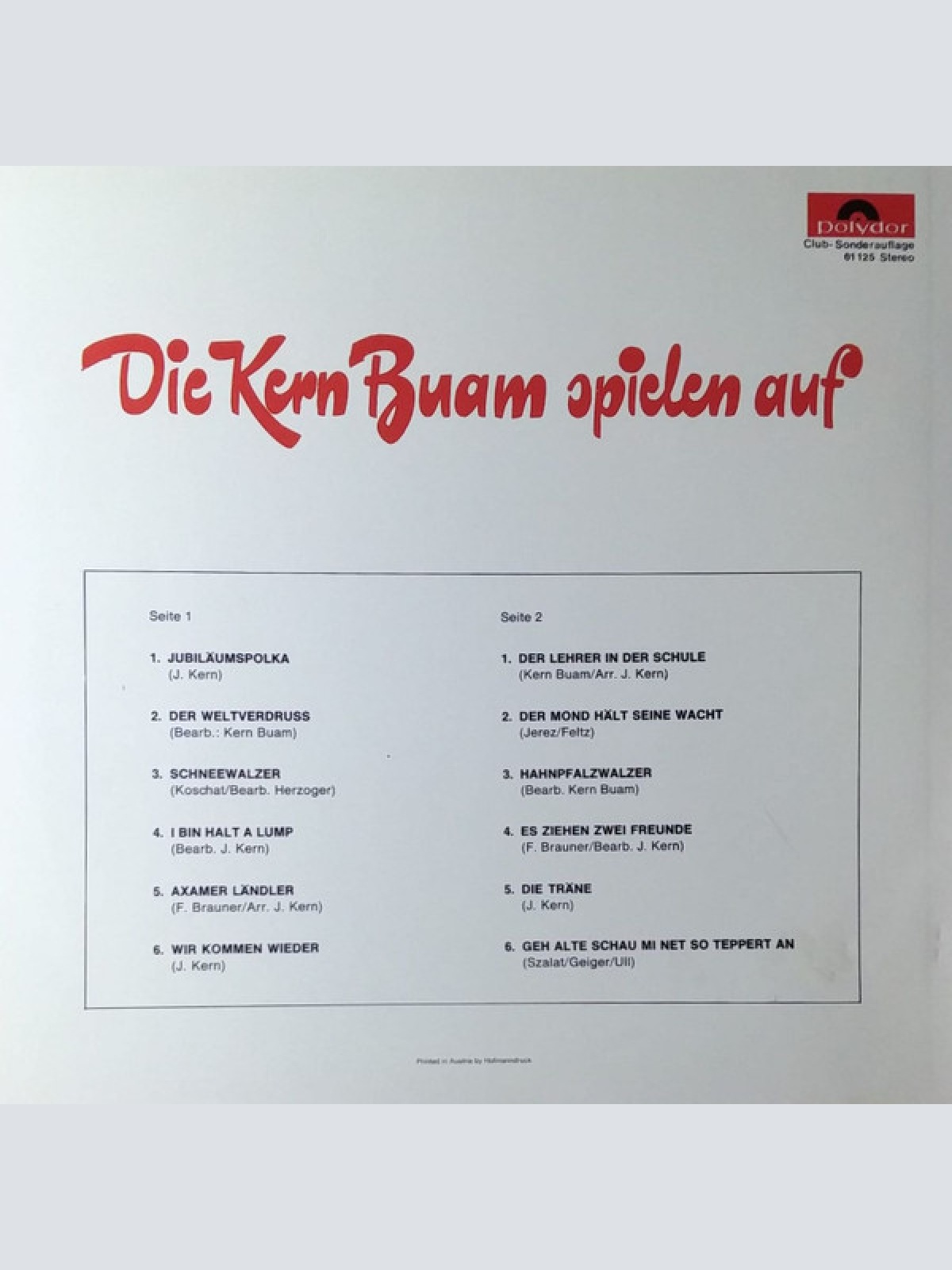 Vinyl / Die Kern Buam - Die Kern Buam Spielen Auf