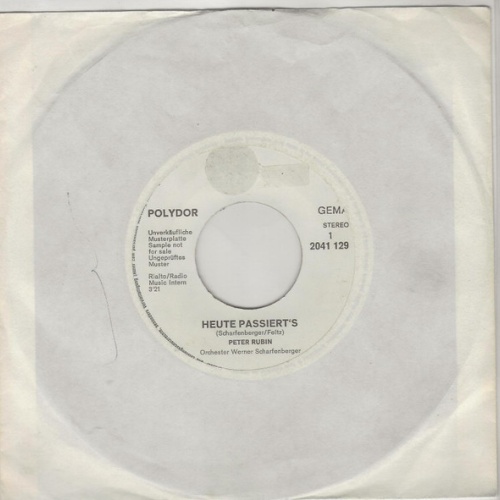 Vinyl / Peter Rubin - Heute Passiert's