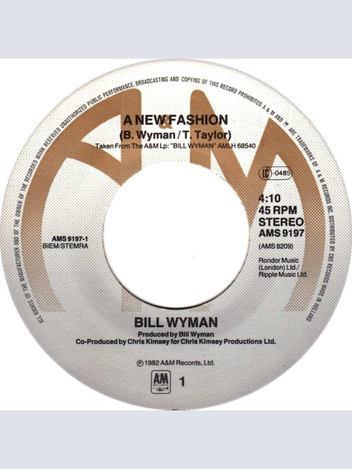 Vinyl / Bill Wyman - A New Fashion