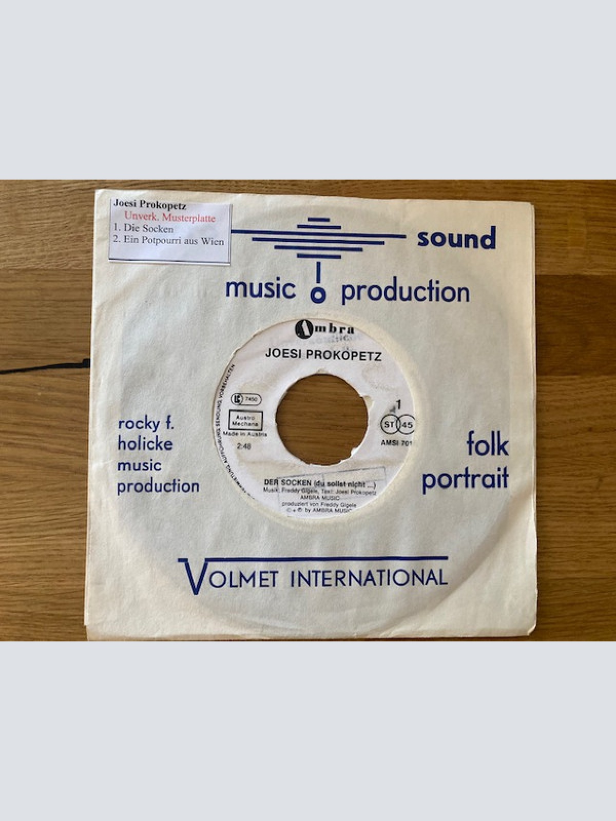 Vinyl / Joesi Prokopetz - Der Socken