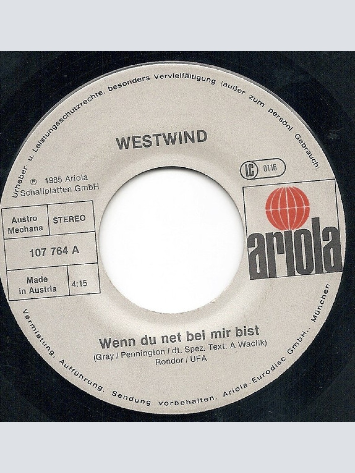 Vinyl / Westwind (7) - Wenn Du Net Bei Mir Bist