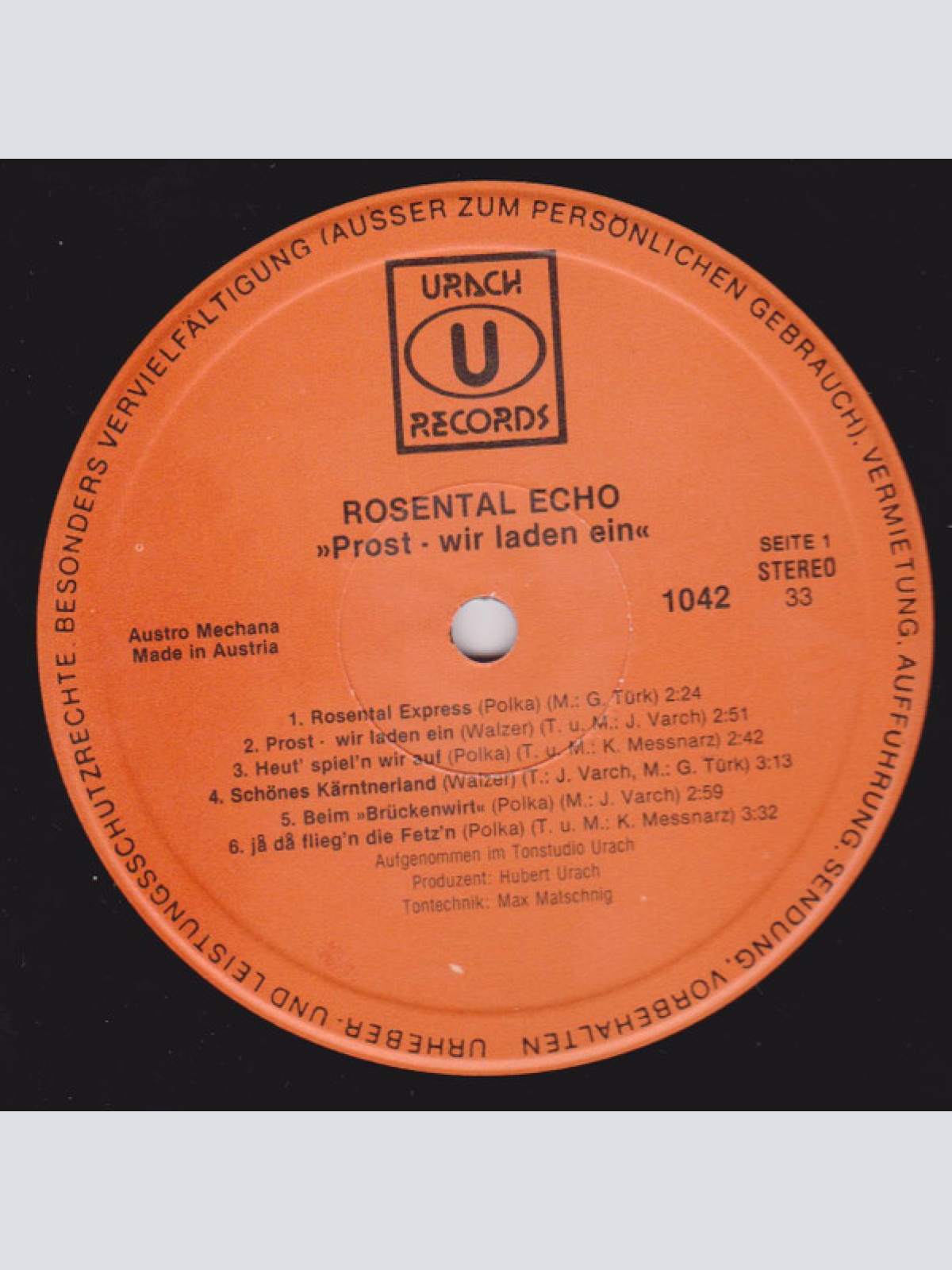 Vinyl / Rosental-Echo - Prost - Wir Laden Ein