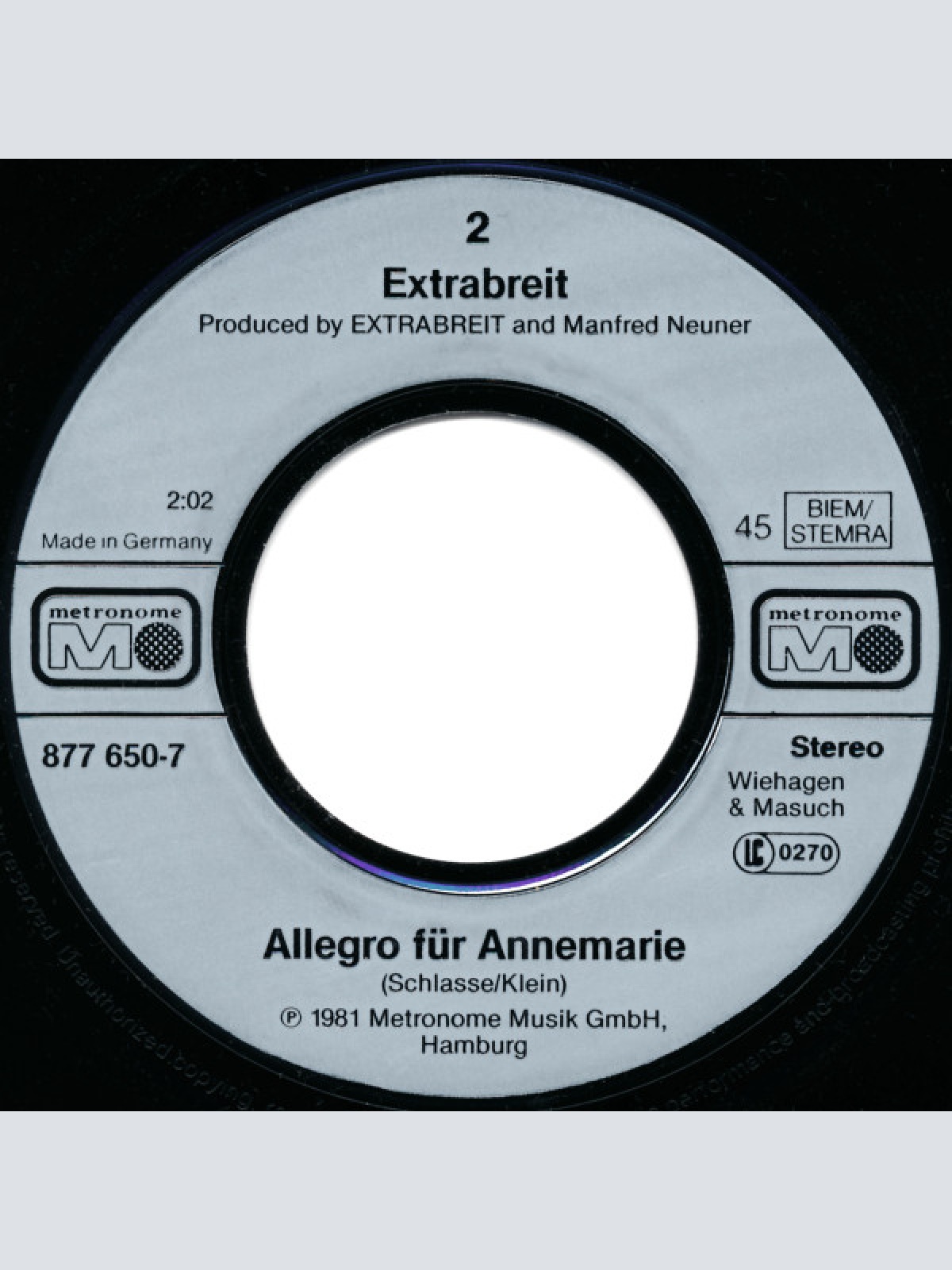 Vinyl / Extrabreit - Hurra, Hurra, Die Schule Brennt Remix 90