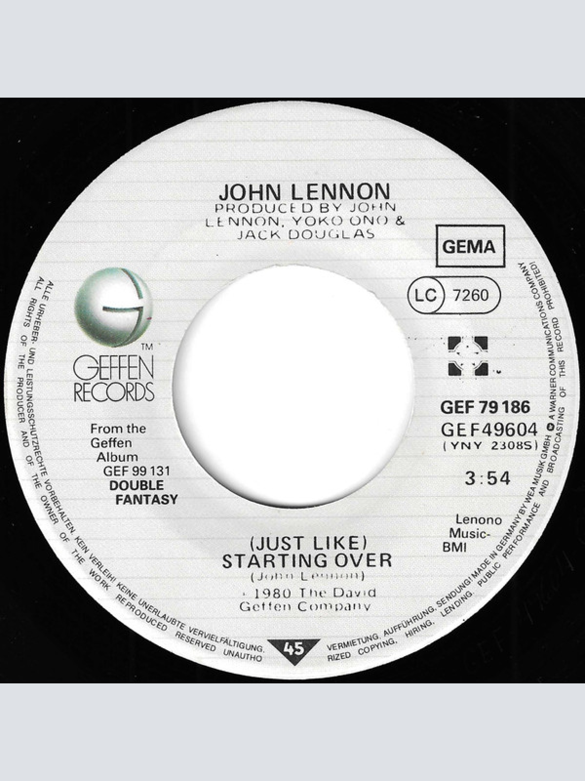 Vinyl / John Lennon - (Just Like) Starting Over