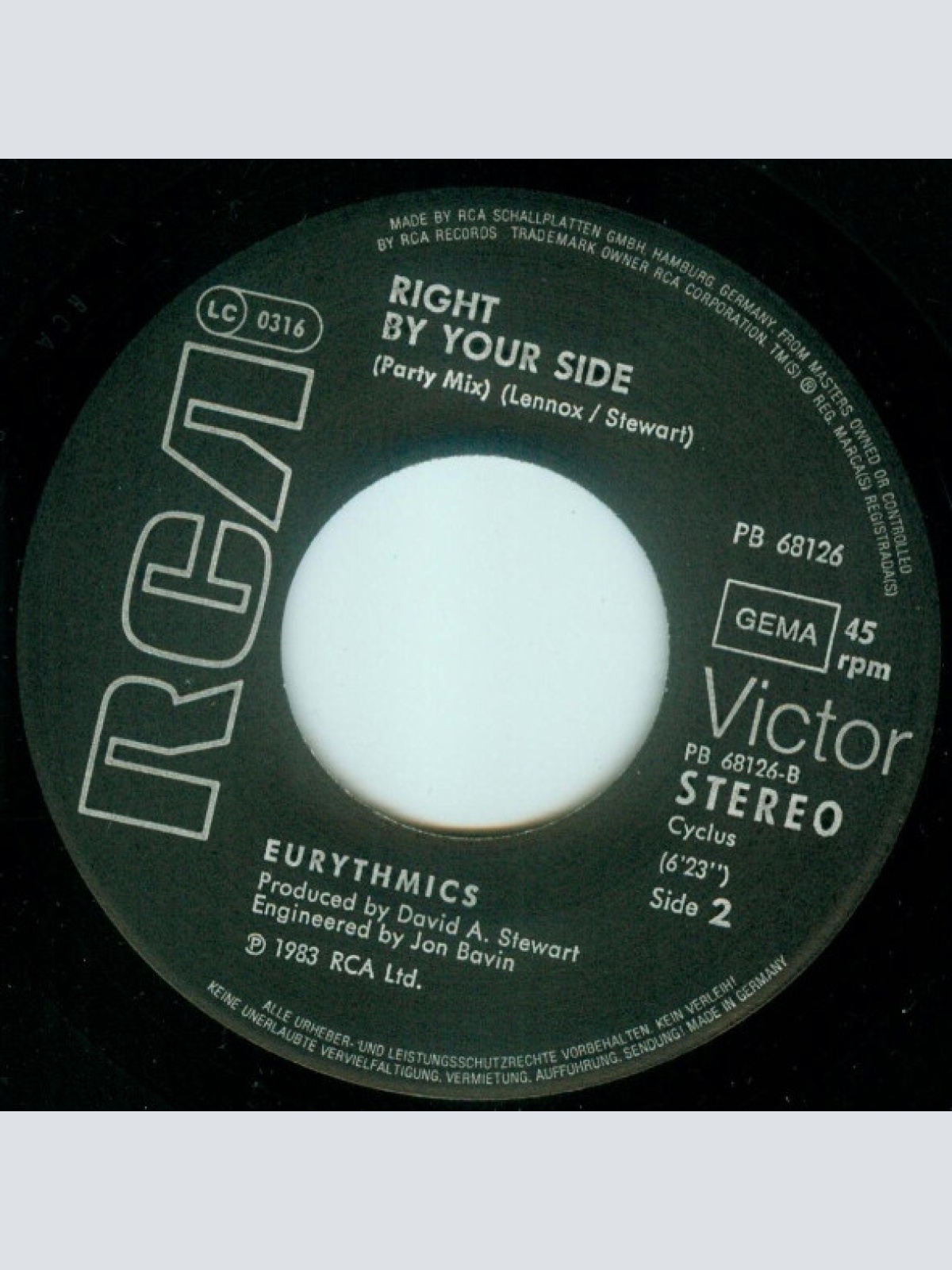 Vinyl / Eurythmics - Right By Your Side