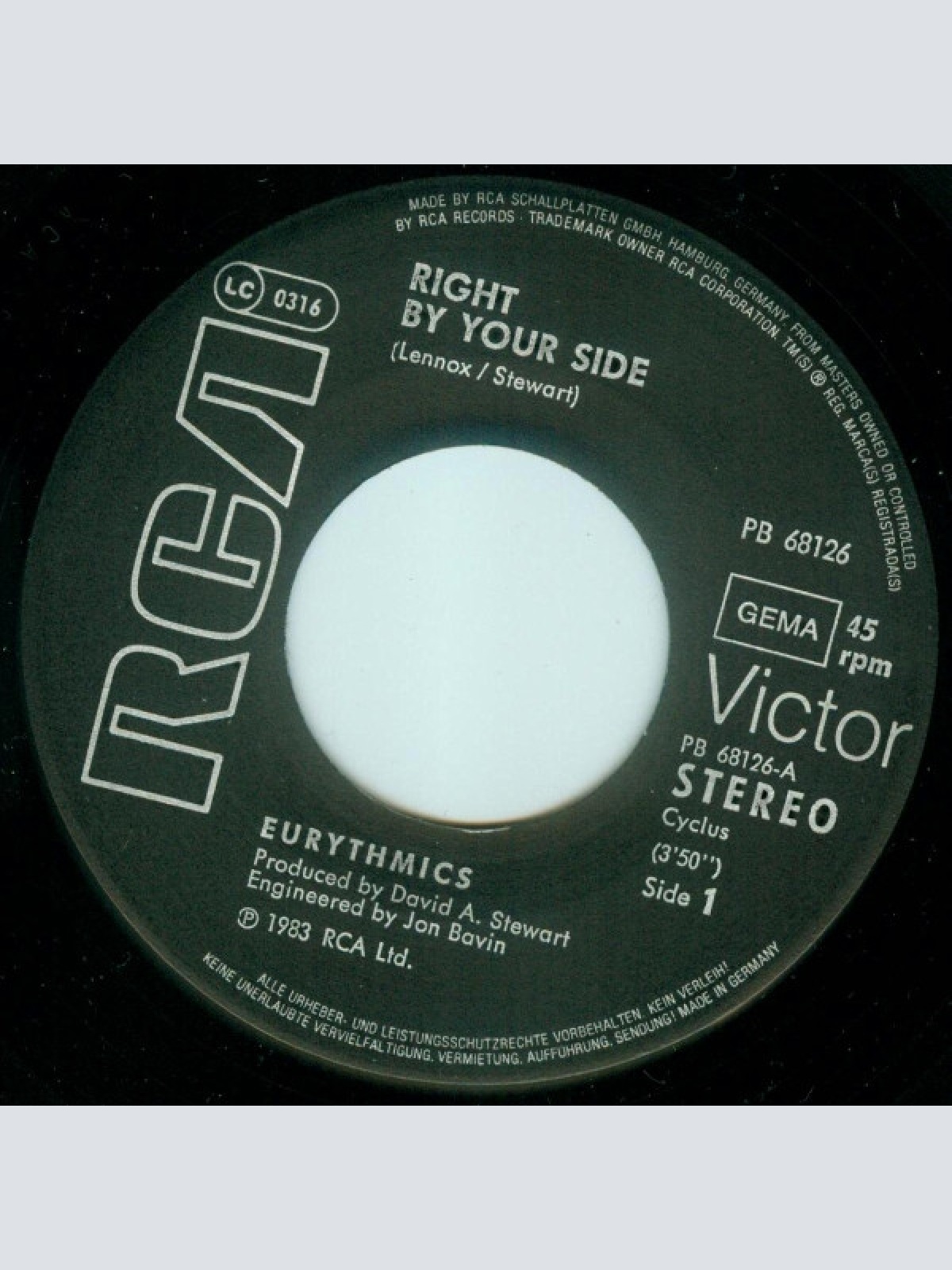 Vinyl / Eurythmics - Right By Your Side
