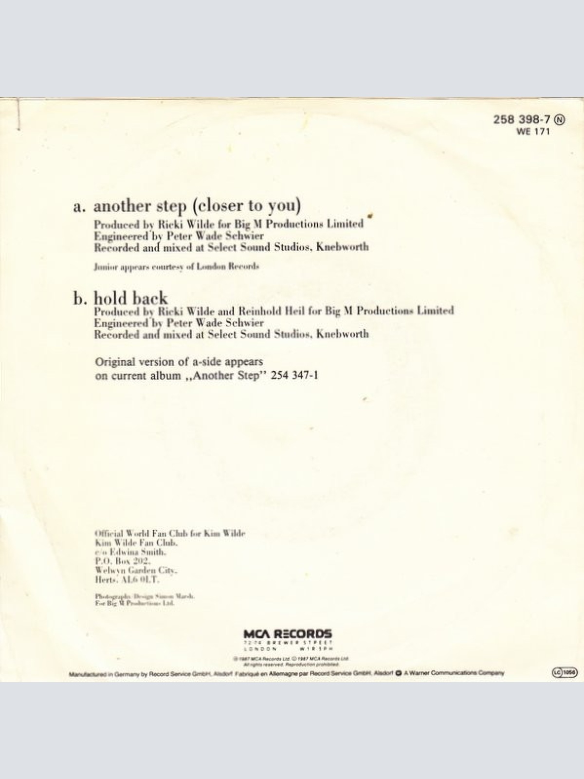 Vinyl / Kim Wilde & Junior (2) - Another Step (Closer To You)