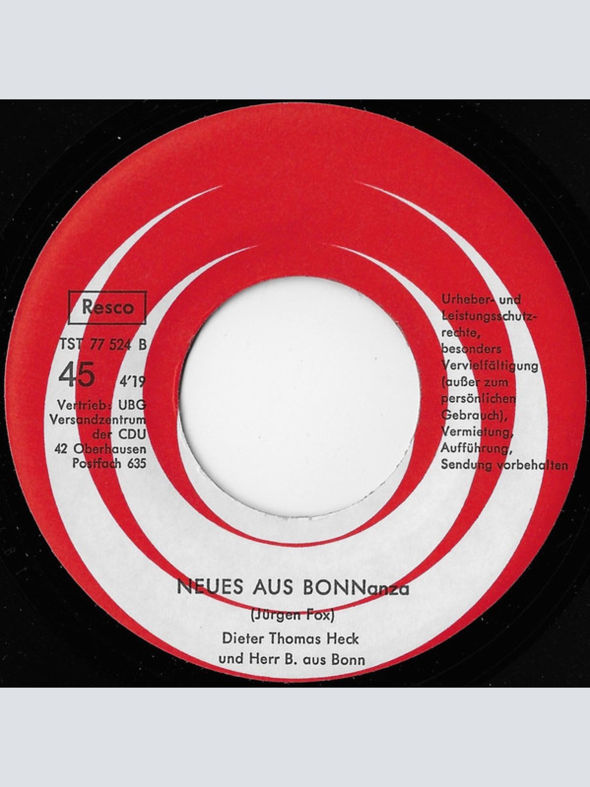 Vinyl / Various - Hits Aus Bonnanza - Wir Wählen CDU