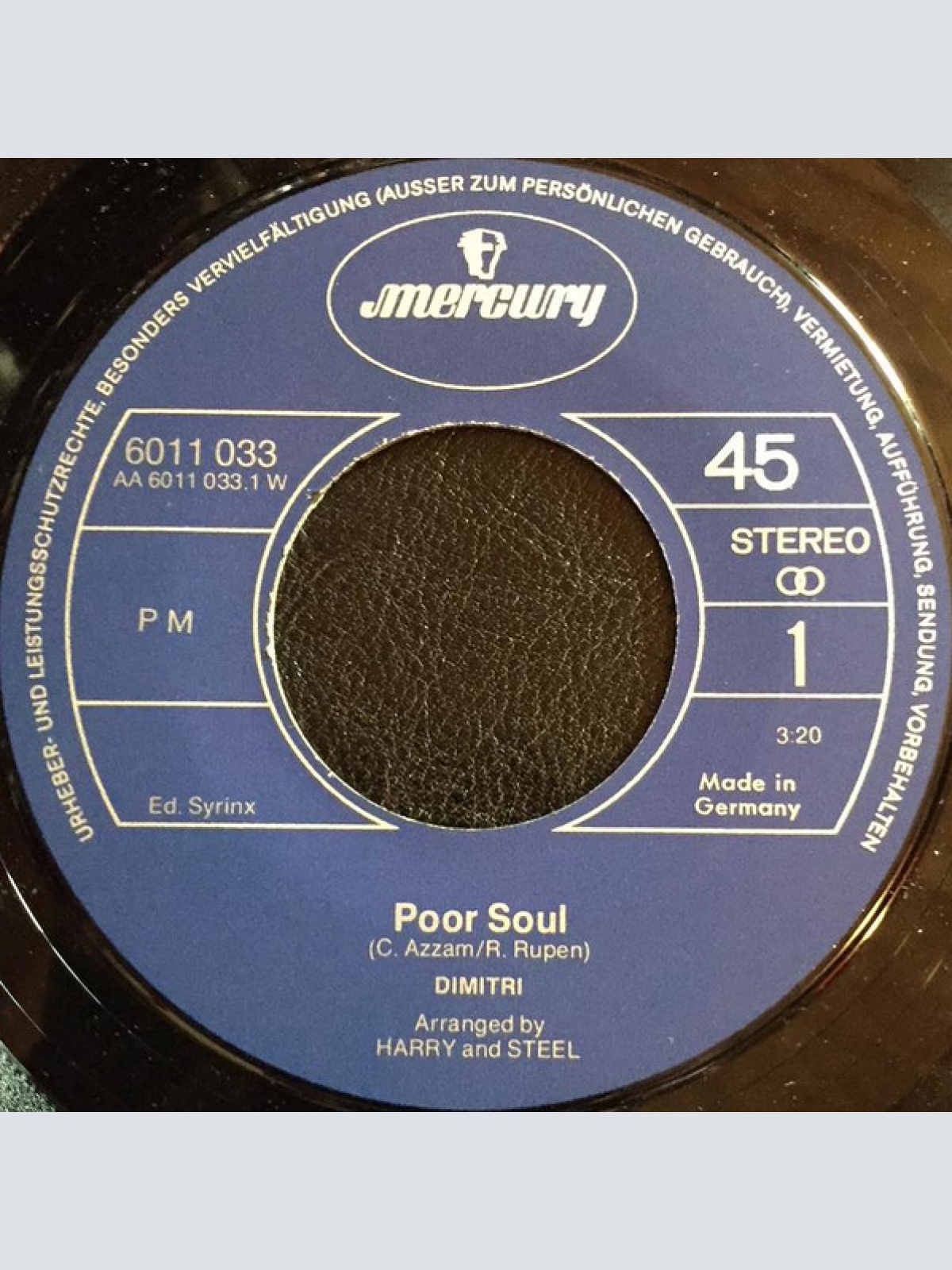 Vinyl / Dimitri Tambossis - Poor Soul