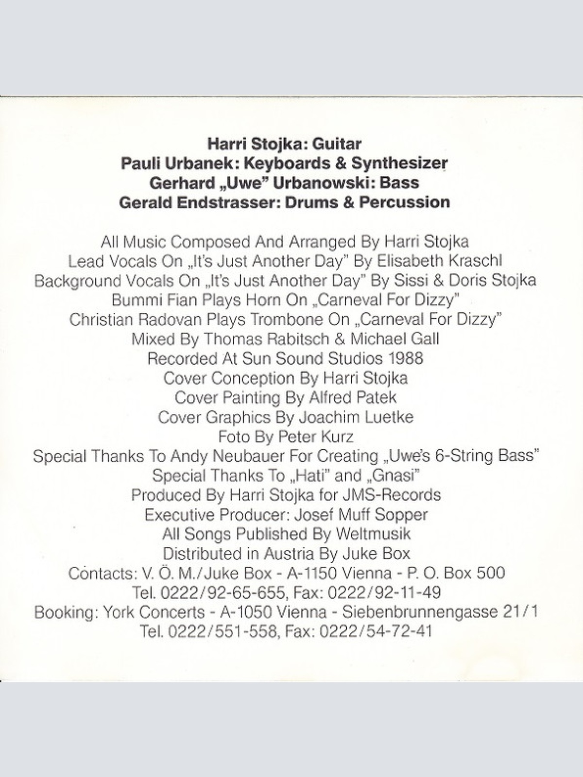 CD / Harry Stojka* - Say Yes