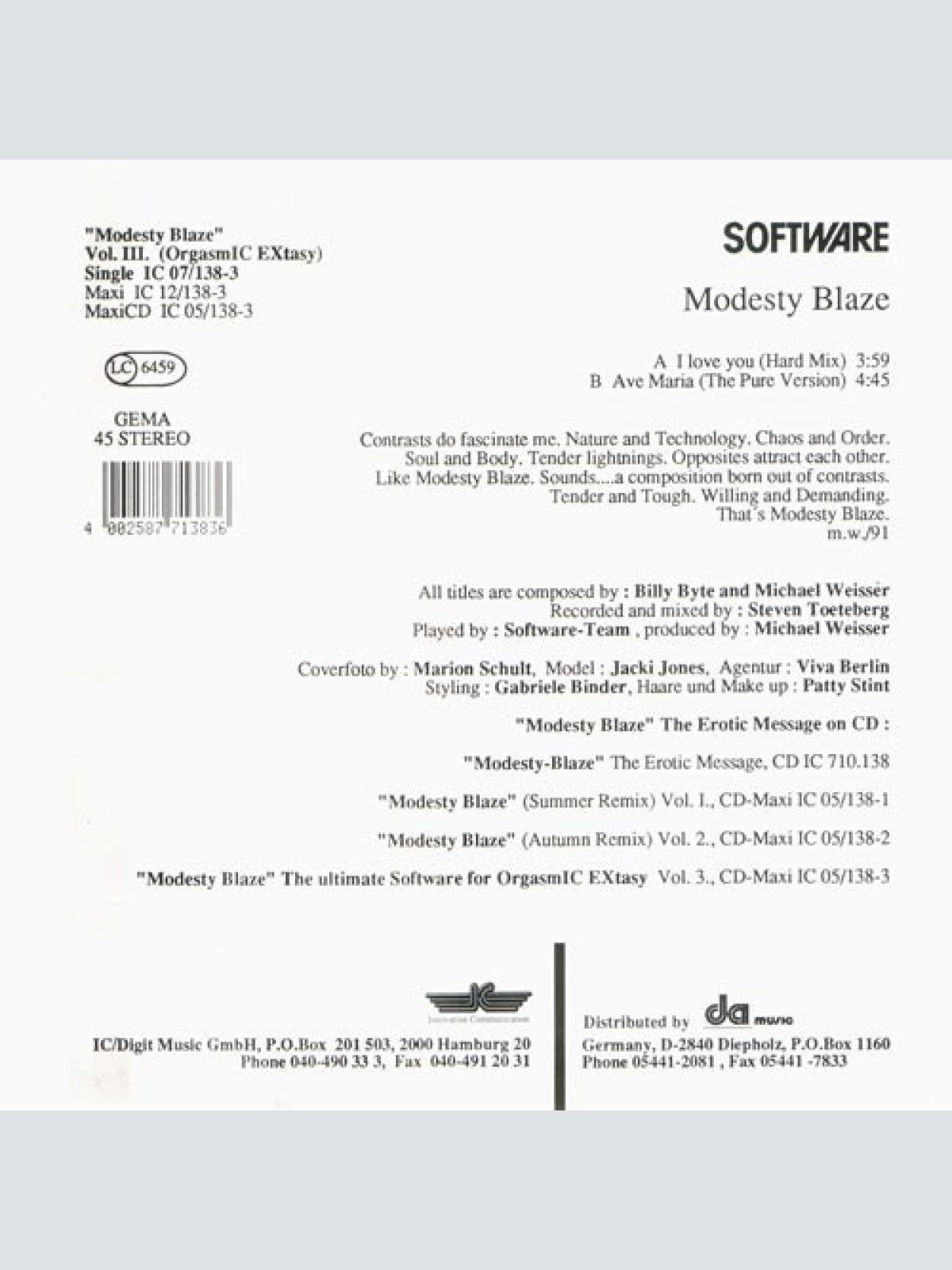 Vinyl / Software - Modesty-Blaze Vol. III