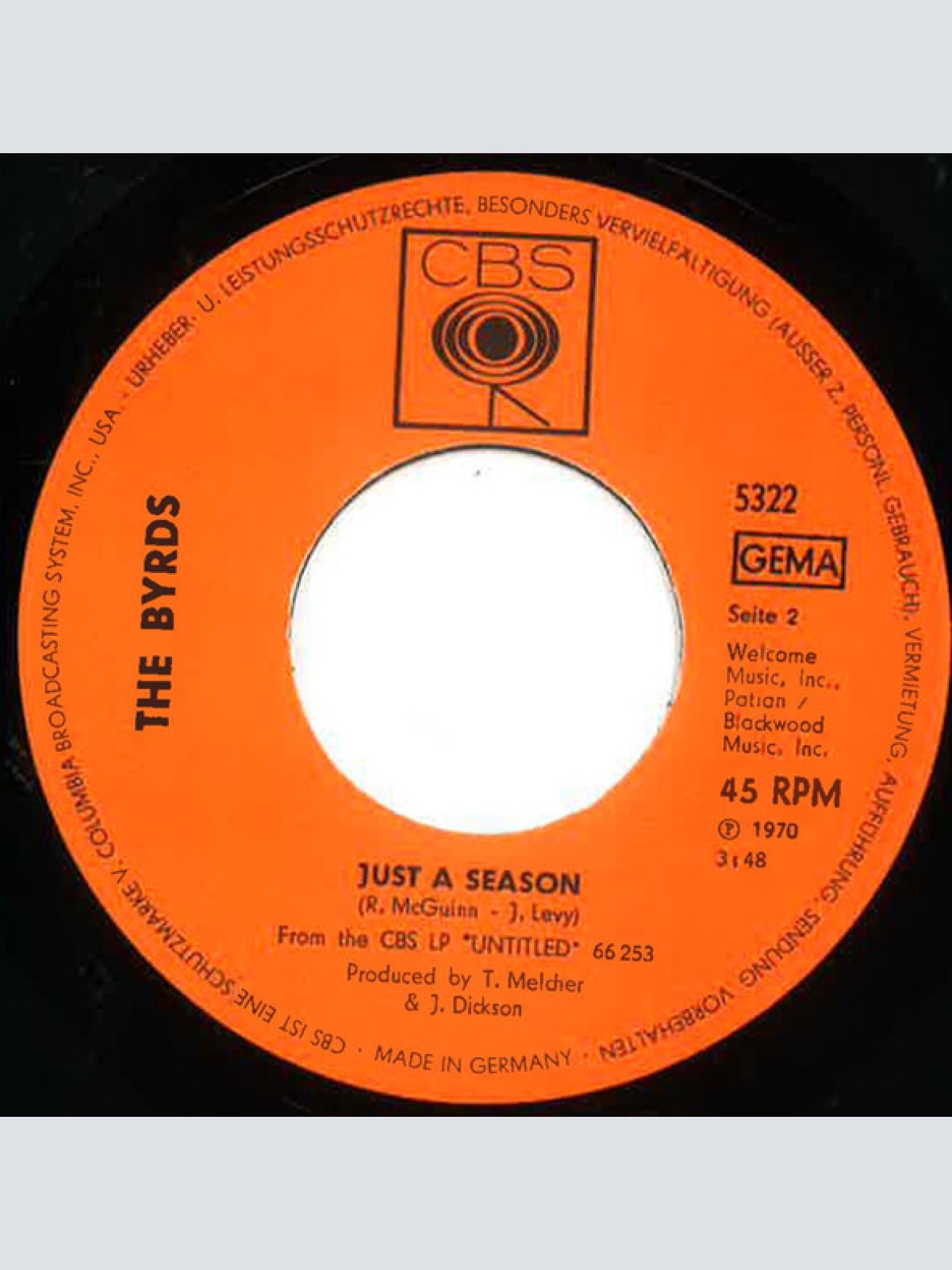 Vinyl / The Byrds - Chestnut Mare / Just A Season