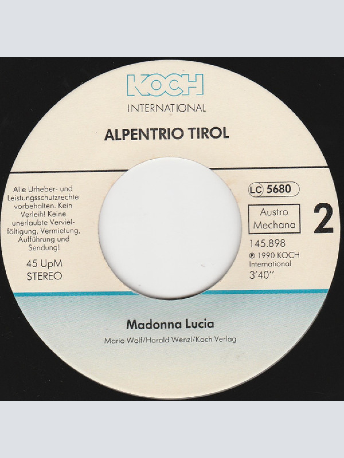 Vinyl / Alpentrio Tirol - Hast A Bisserl Zeit Für Mi