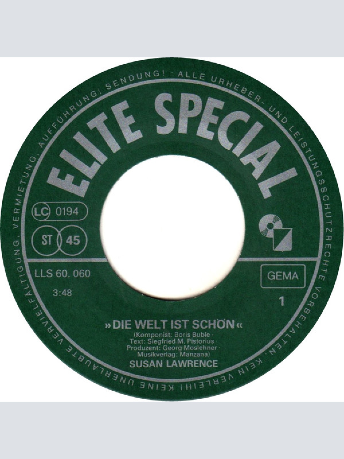 Vinyl / Susan Lawrence - Die Welt Ist Schön