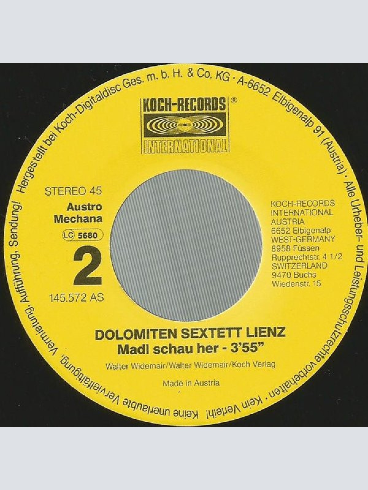 Vinyl / Dolomiten Sextett Lienz - Mary, Du Hast Mein Reg'nschirm G'stohl'n