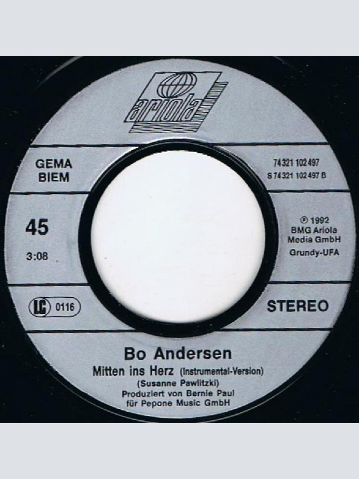Vinyl / Bo Andersen - Mitten Ins Herz