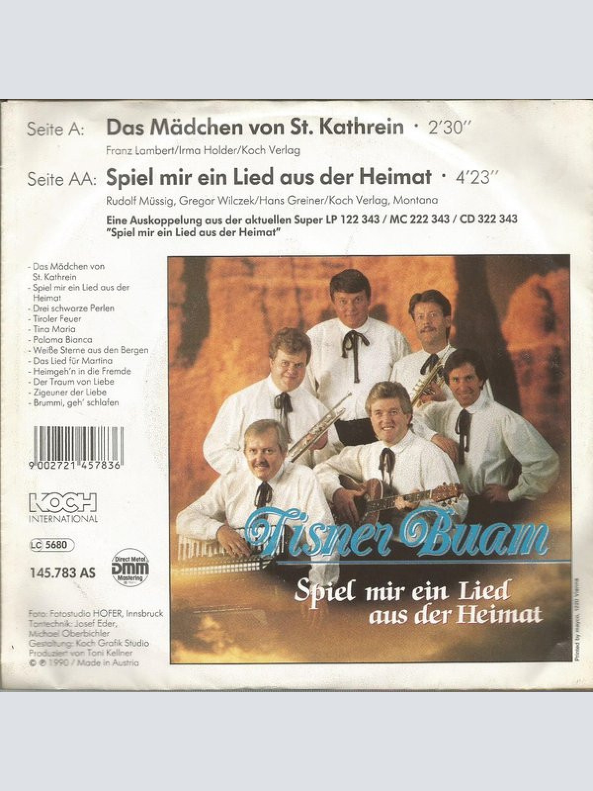 Vinyl / Tisner Buam - Das Mädchen Von St. Kathrein