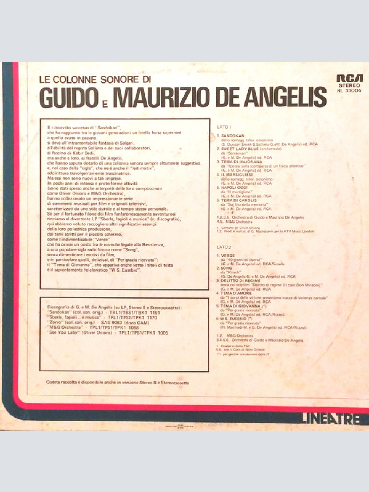 Vinyl / Guido E Maurizio De Angelis* - Le Colonne Sonore Di Guido E Maurizio De Angelis