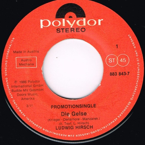 Vinyl / Ludwig Hirsch - Die Gelse / Heidelbeerberg