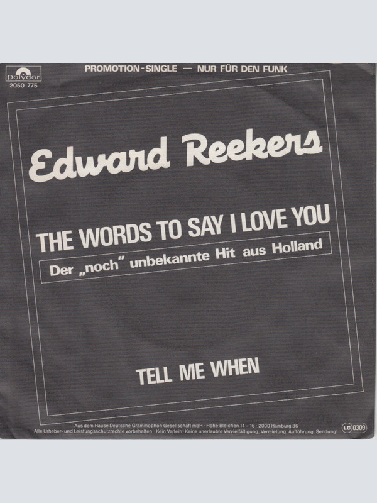 Vinyl / Edward Reekers - The Words To Say I Love You