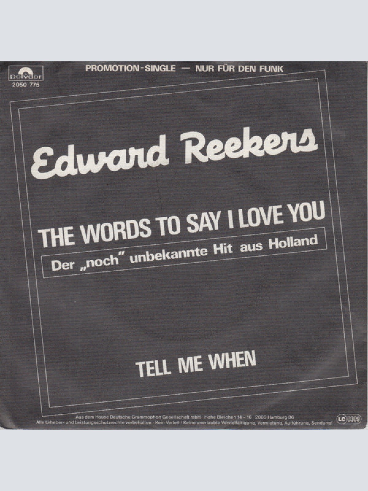 Vinyl / Edward Reekers - The Words To Say I Love You