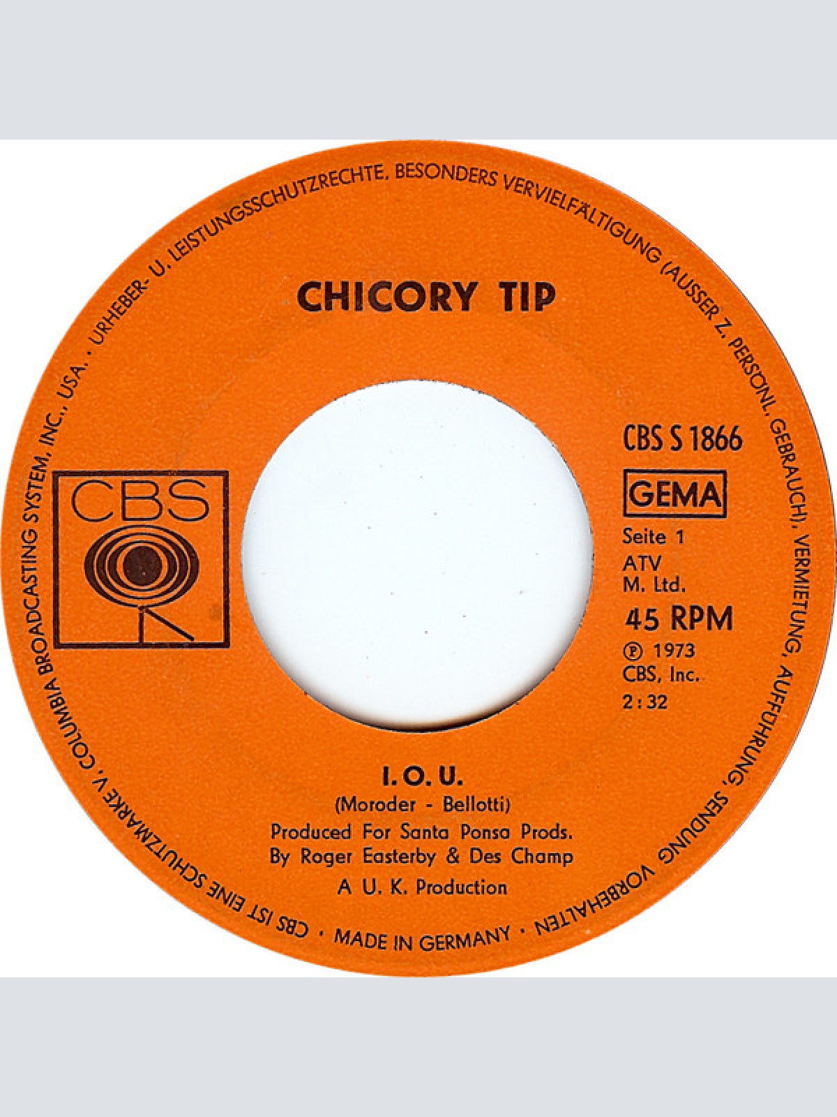Vinyl / Chicory Tip - I.O.U.
