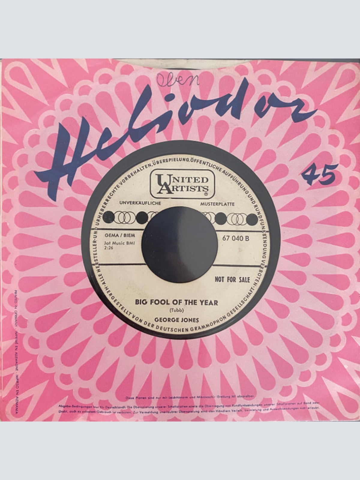 Vinyl / George Jones (2) - A Girl I Used To Know