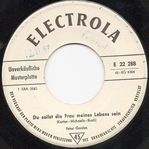 Vinyl / Peter Garden - Du Sollst Die Frau Meines Lebens Sein