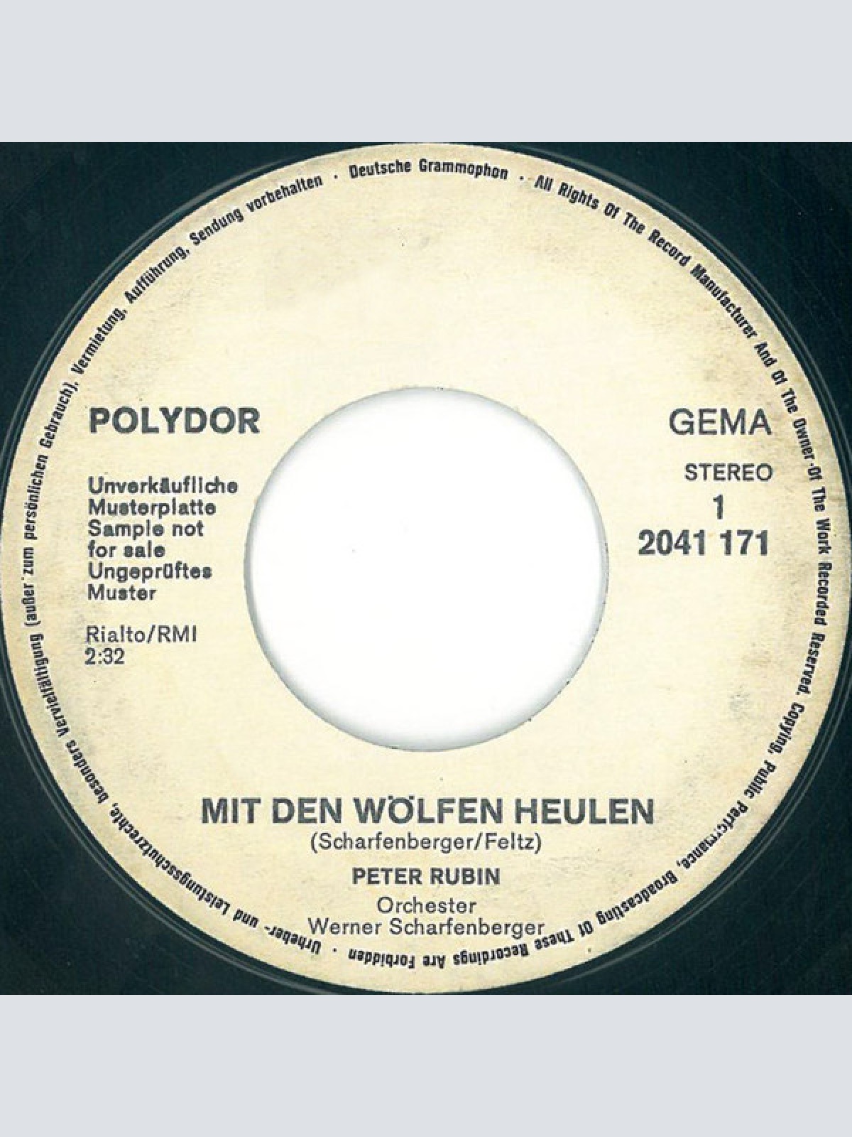 Vinyl / Peter Rubin - Mit Den Wölfen Heulen