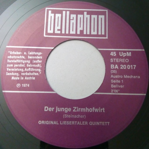 Vinyl / Original Liesertaler Quintett - Der Junge Zirmhofwirt