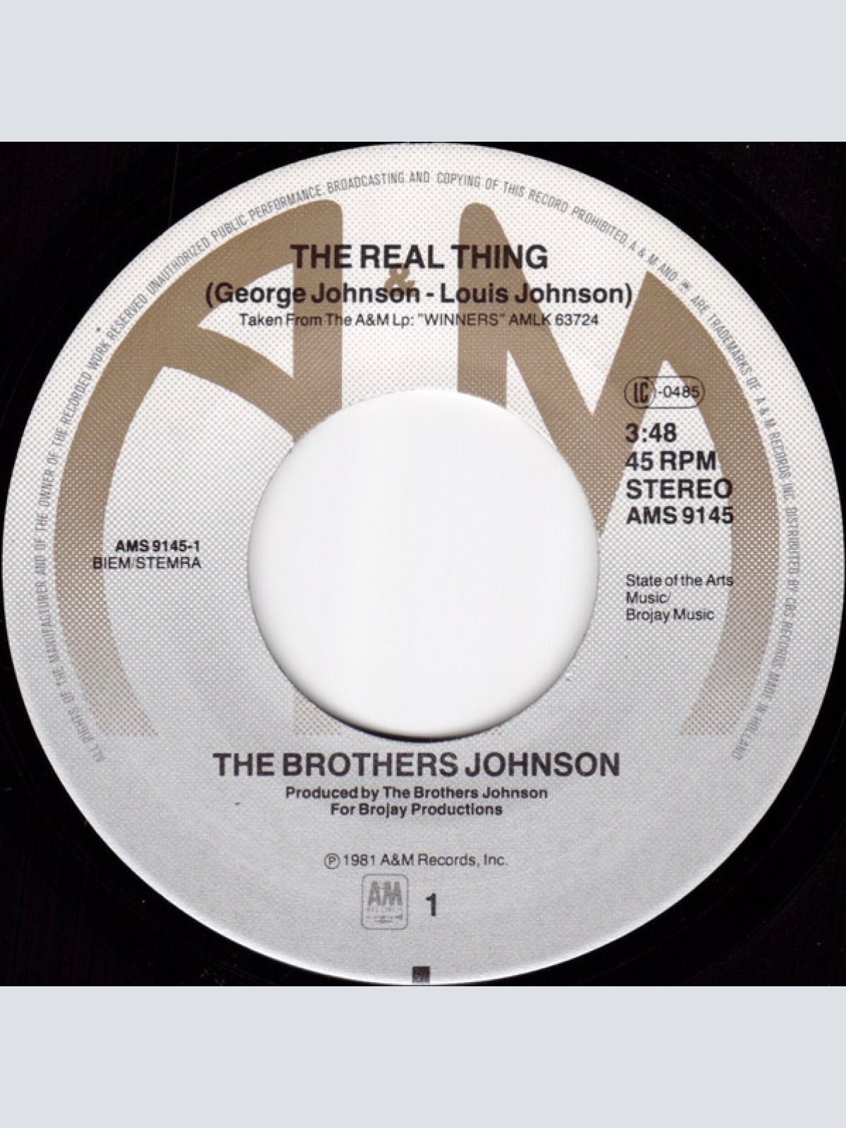 Vinyl / The Brothers Johnson* - The Real Thing