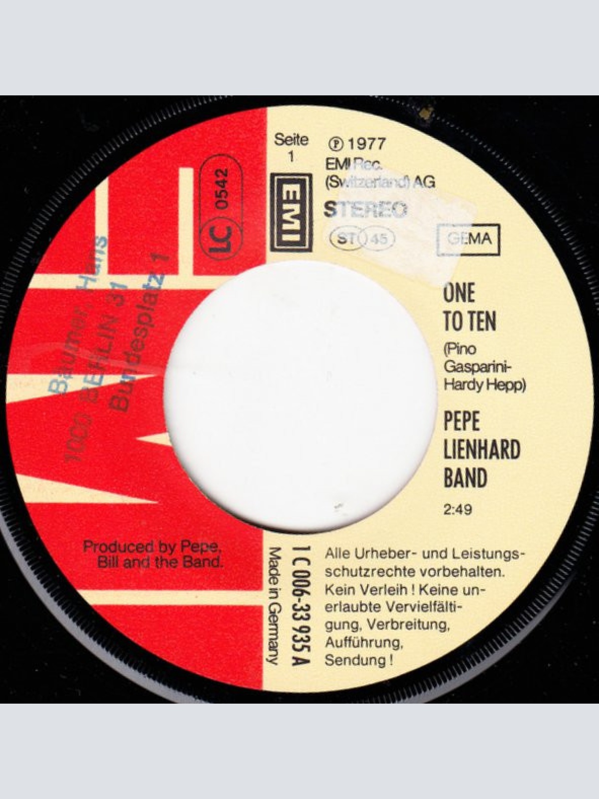 Vinyl / Pepe Lienhard Band - One To Ten