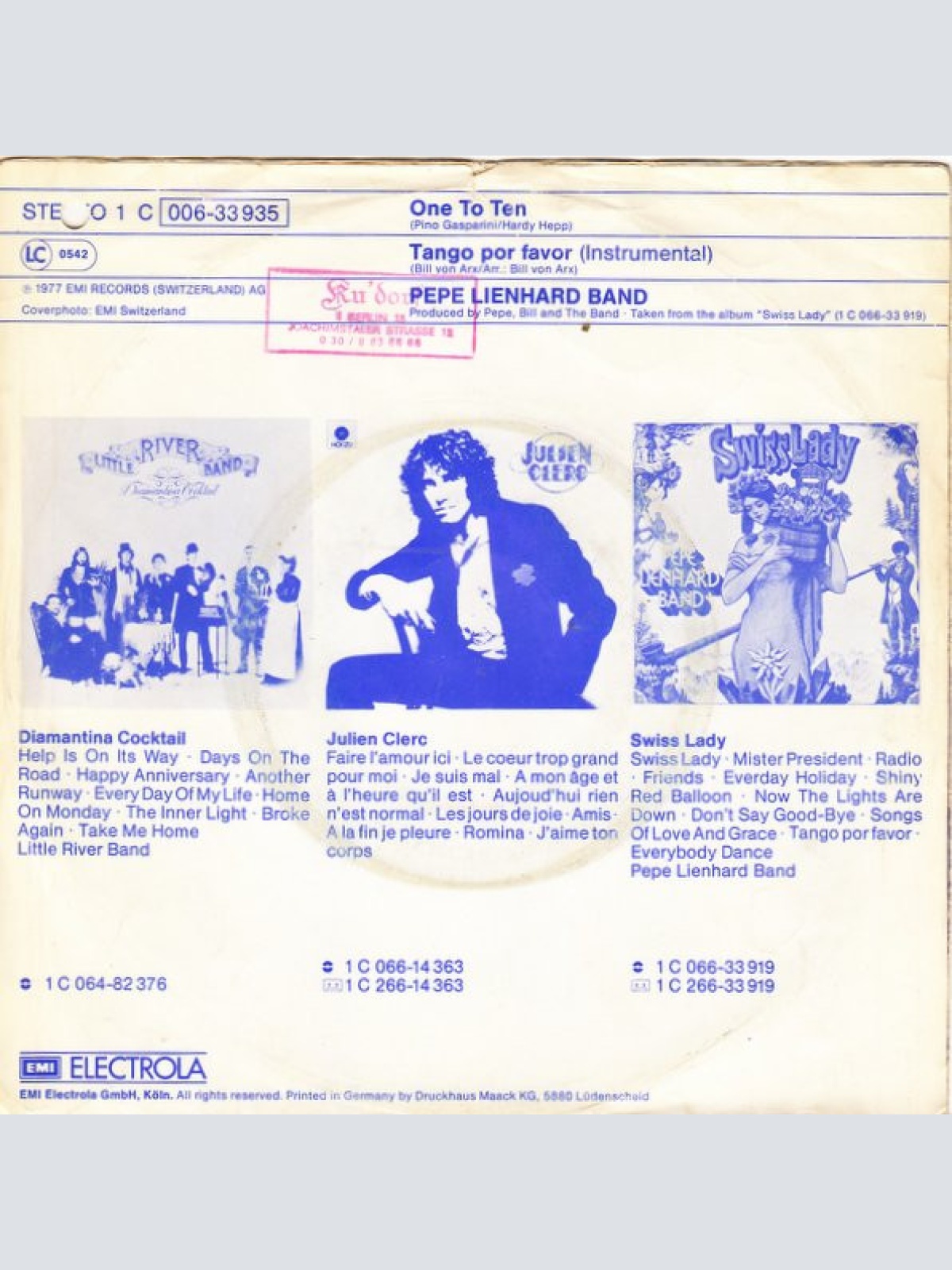 Vinyl / Pepe Lienhard Band - One To Ten