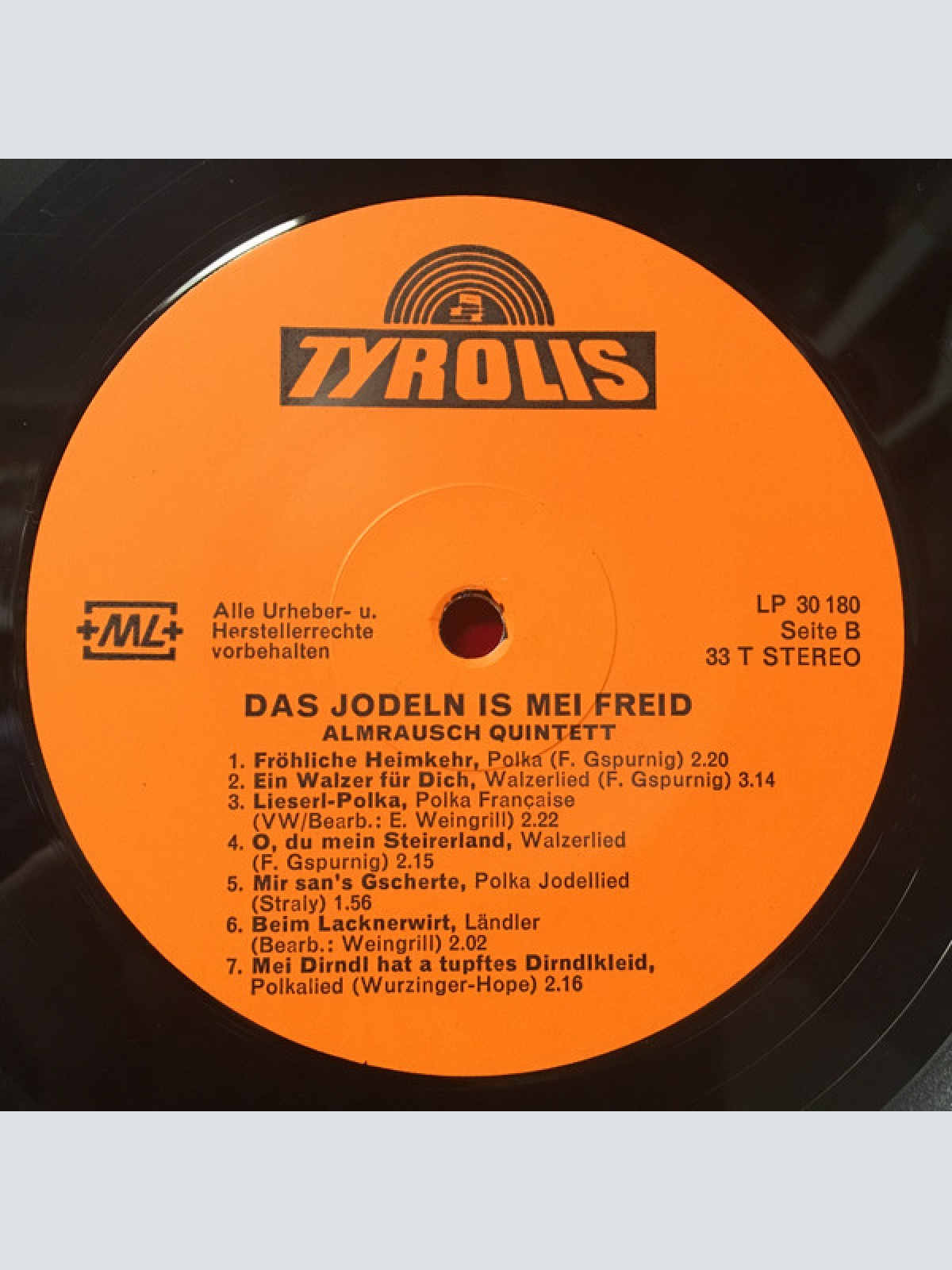 Vinyl / Almrausch-Quintett - Das Jodel'n Is Mei Freid