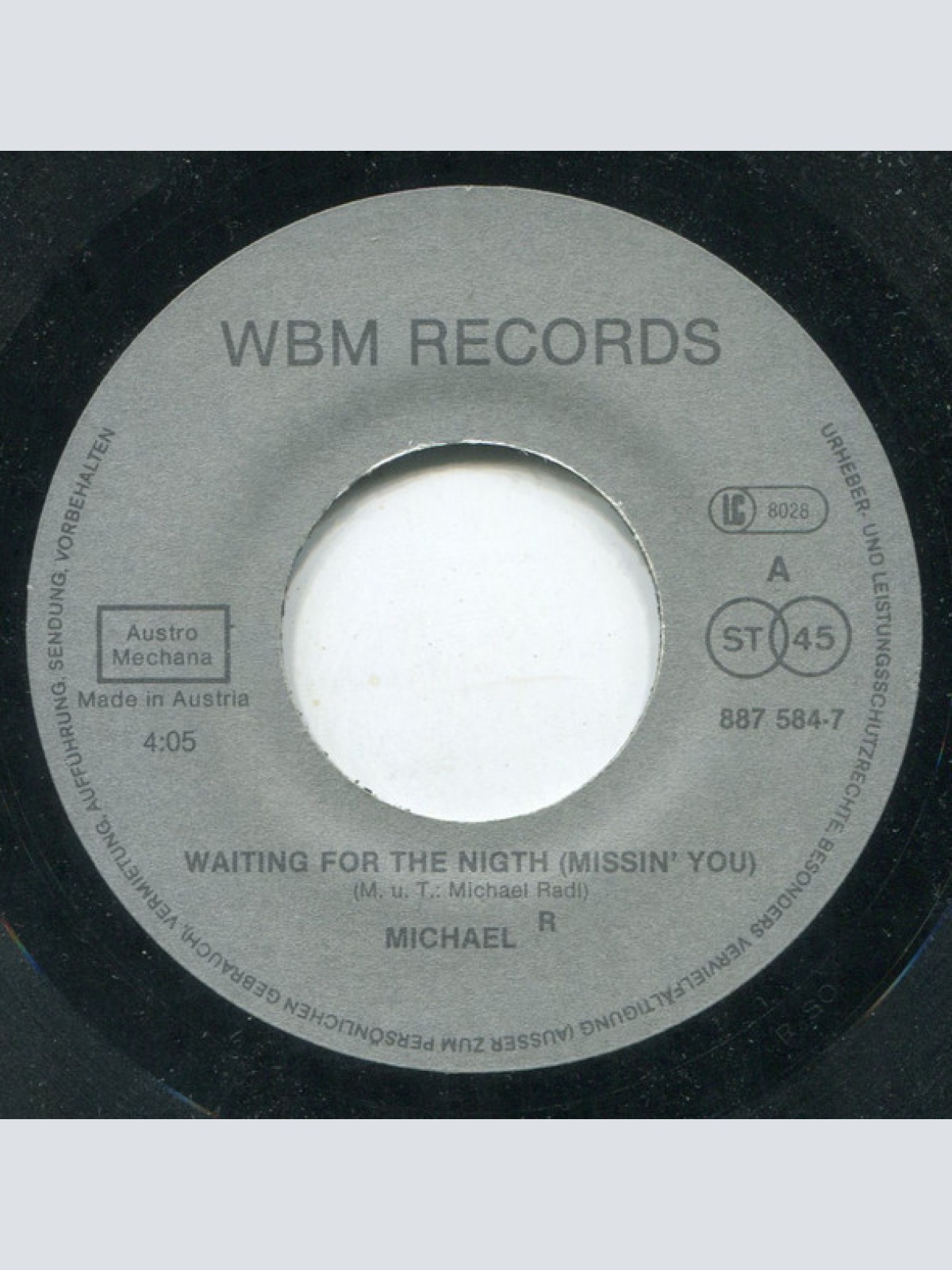 Vinyl / Michael R.* - Waiting For That Night (Missin' You)