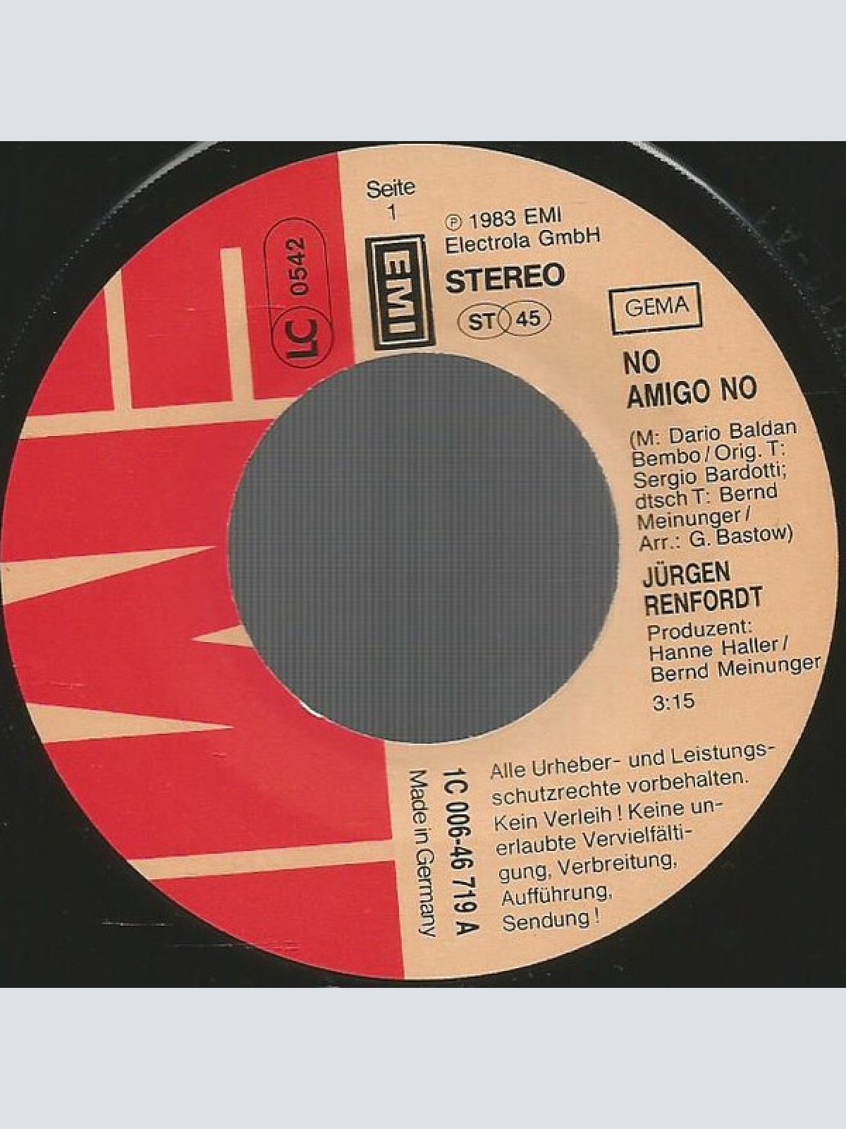 Vinyl / Jürgen Renfordt - No Amigo No