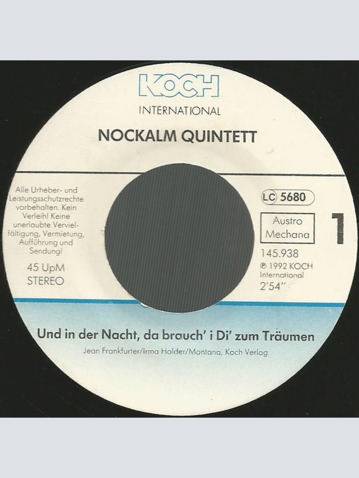 Vinyl / Nockalm Quintett - Und In Der Nacht, Da Brauch' I Di' Zum Träumen