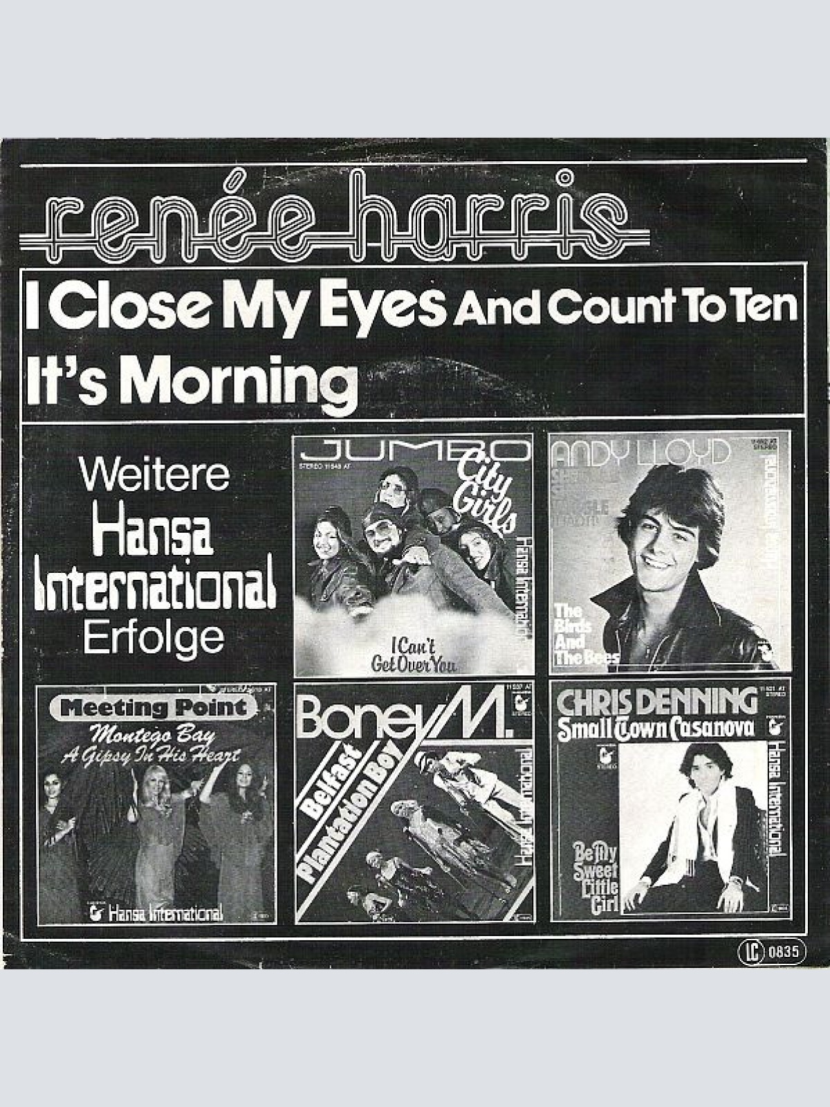 Vinyl / Renée Harris - I Close My Eyes (And Count To Ten) / It's Morning