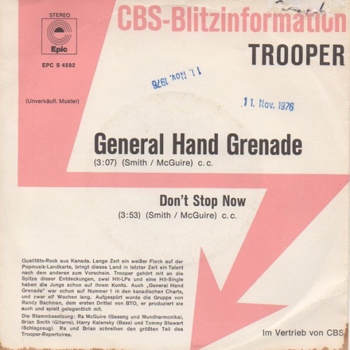 Vinyl / Trooper (4) - General Hand Grenade / Don't Stop Now