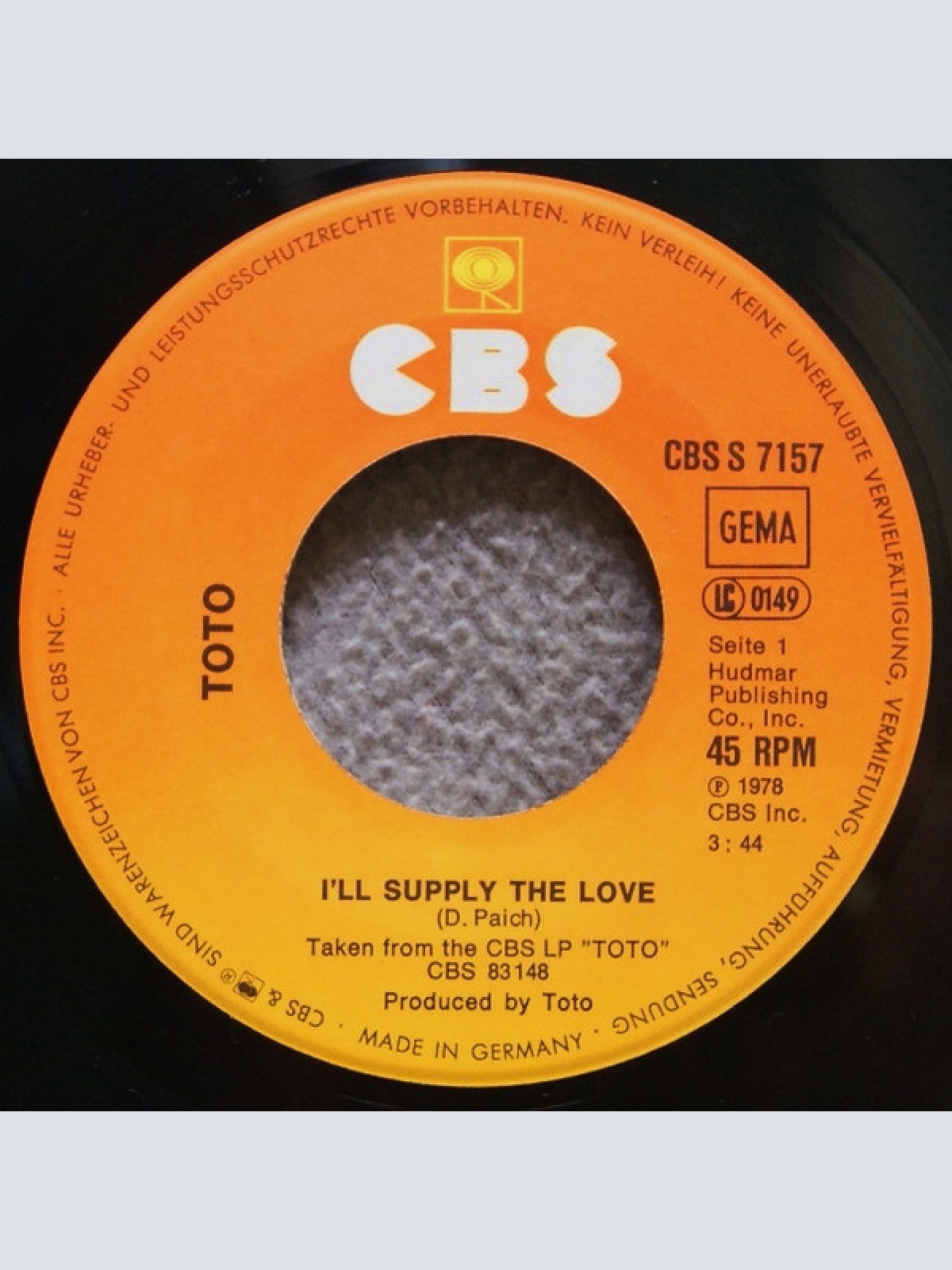 Vinyl / Toto - I'll Supply The Love