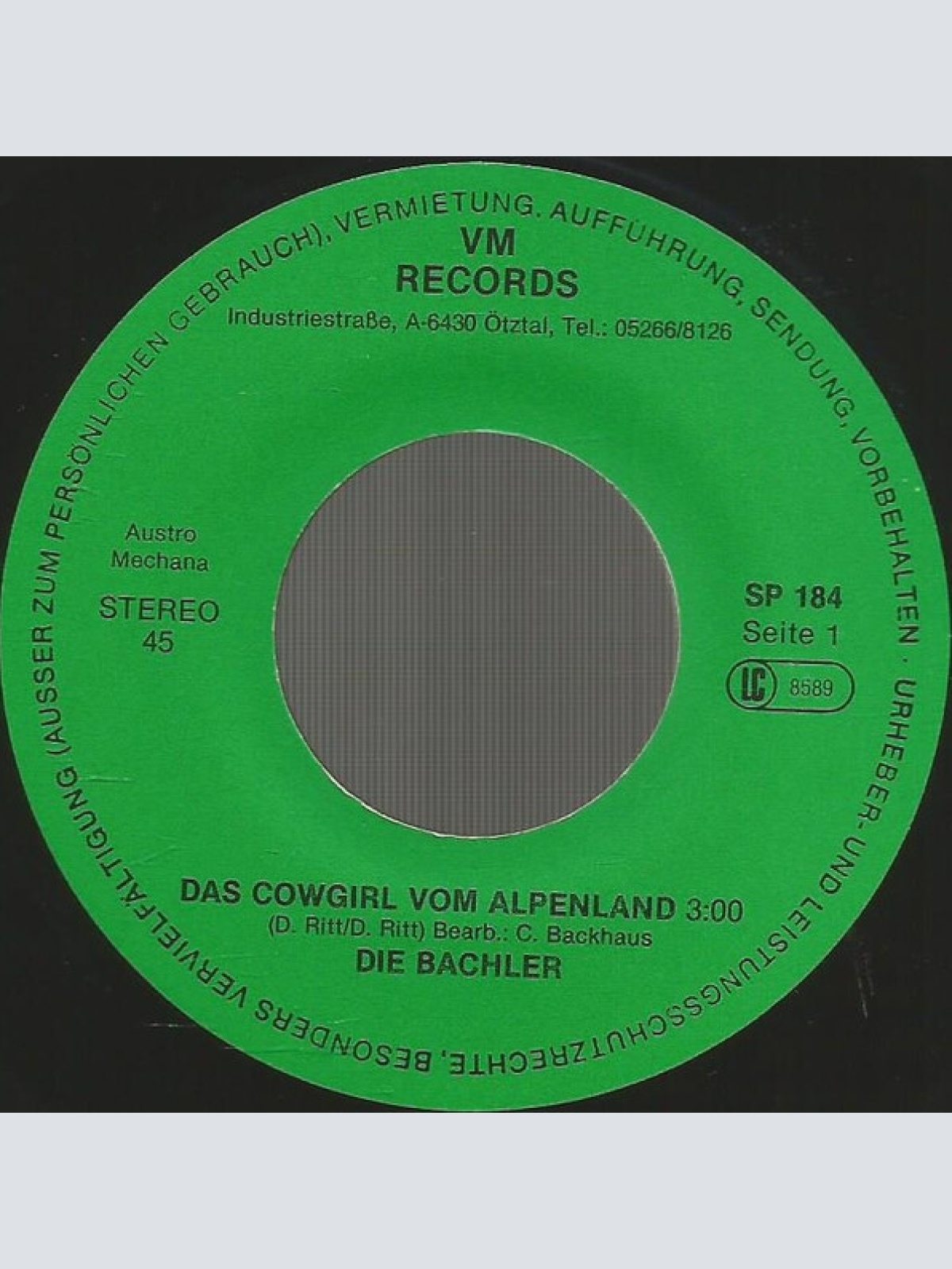 Vinyl / Die Bachler* - Das Cowgirl Vom Alpenland